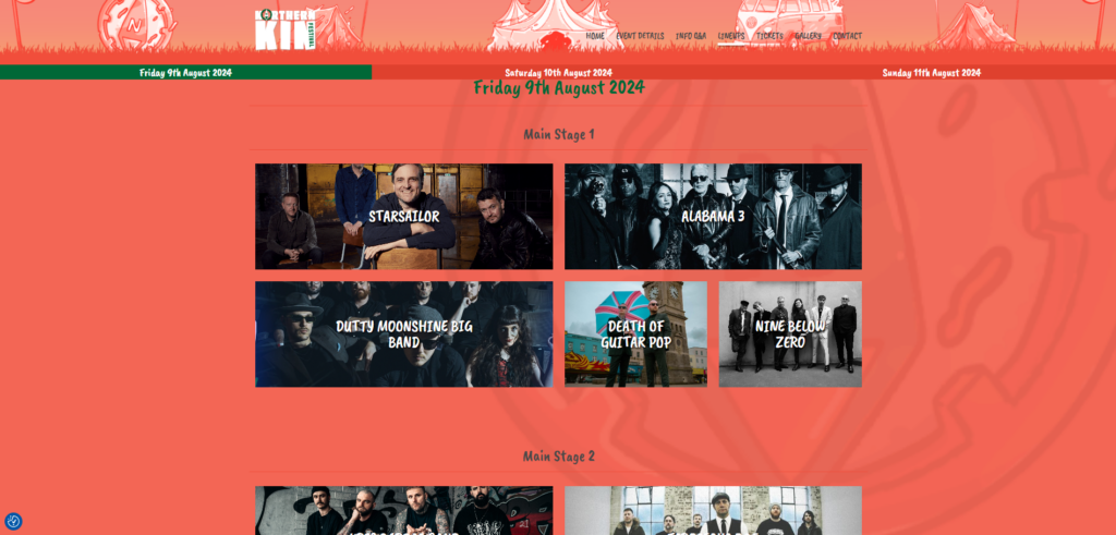 WordPress Website for Festivals